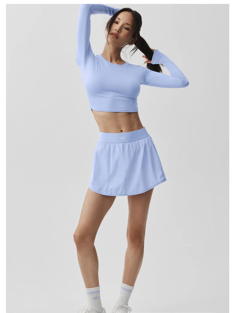 ALO Yoga Match Point Tennis Skirt Skort w/ Shorts Light Provence Blue Small NWT - Picture 5 of 12